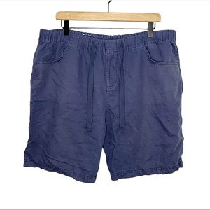 Columbia Linen Blend High Rise Shorts in Blue L 10L Long
